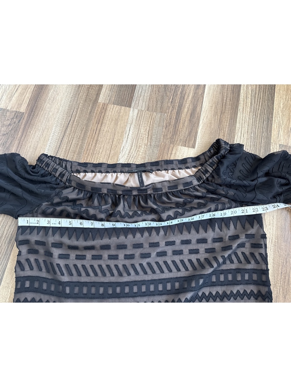 BCBG Max Azria Anitra Burnout Dress Large Black Sheer Velvet Cocktail Dress - Picture 5 of 8